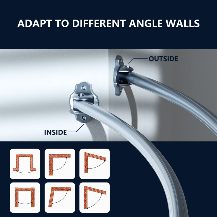 MooJ Curved Drill / Screw Shower Curtain Rod Wayfair Canada